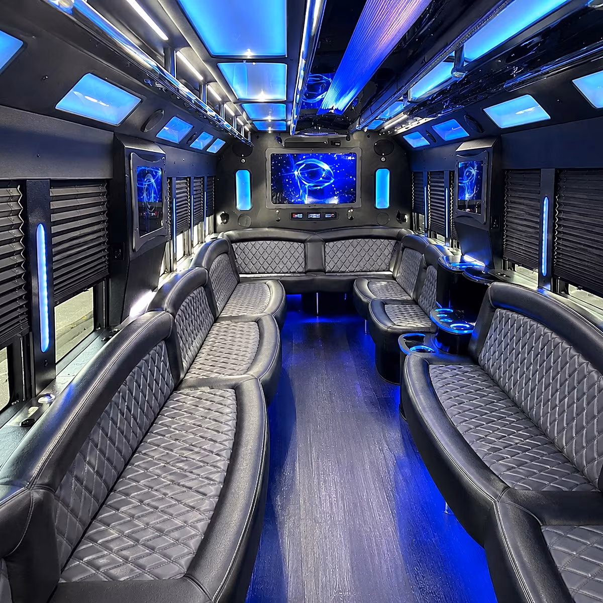 shreveport 50 passenger party bus interior